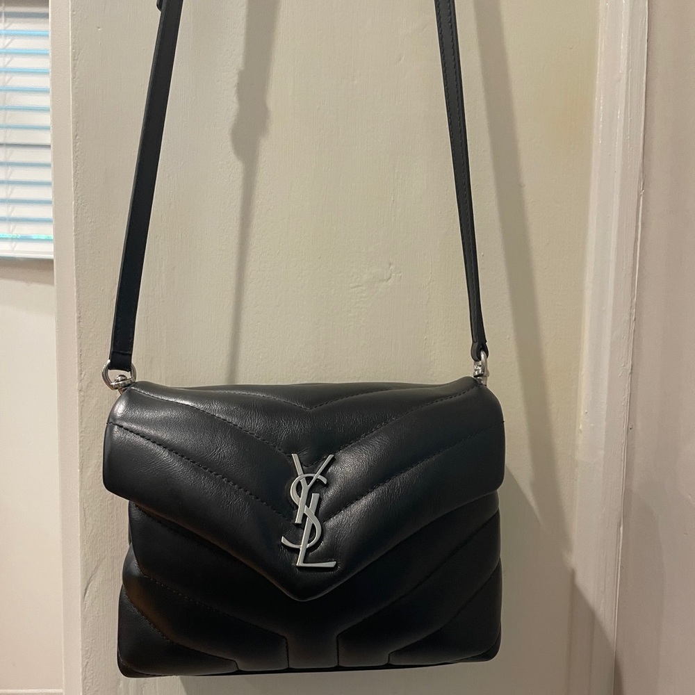 Saint Laurent black quilted crossbody bag